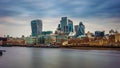 London, England - Bank district, London`s most famous financial district and the Tower of London Royalty Free Stock Photo