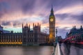 London, England - The Big Ben and the Houses of Parliament at dusk Royalty Free Stock Photo