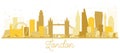 London England City skyline golden silhouette. Royalty Free Stock Photo