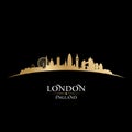 London England city skyline silhouette black background Royalty Free Stock Photo