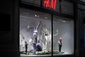 Decorated Christmas showcases H & M on Regent Street