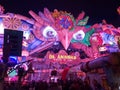 Amusement park ride illuminated at night during the festive season Royalty Free Stock Photo