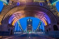 London, England - Entrace of the beautiful colorful Tower Bridge Royalty Free Stock Photo