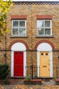 London, England, Europe - typical British style doors, windows and house facade Royalty Free Stock Photo