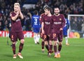 Barcelona players salute the fans Royalty Free Stock Photo