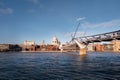 Saint Paul cathedral and Millenium bridge, London, England Royalty Free Stock Photo