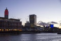 View of London Eye Millennium Wheel and OXO Tower on the Southbank of river Thames, London, Royalty Free Stock Photo