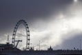 View of London Eye Millennium Wheel on the South Bank of river Thames, London, England, Royalty Free Stock Photo