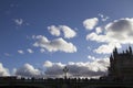 View of people on Westminster Bridge taking selfies, London, England, February 12, 2018