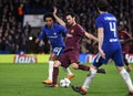 Willian and Setgio Busquets in duel Royalty Free Stock Photo