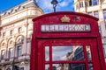 London, England - The iconic british old red telephone box Royalty Free Stock Photo