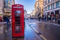 London, England - The iconic british old red telephone box Royalty Free Stock Photo