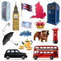 London England Icons Set