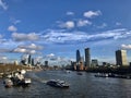 London, England, January 2020. Panoramic View of The River Thames and Central London Landmarks. Royalty Free Stock Photo