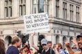 LONDON, ENGLAND- 24 July 2021: Anti-lockdown protesters at the World Wide Rally for Freedom protest in London Royalty Free Stock Photo