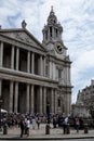 Architectural detail of St Paul`s Cathedral exterior in the City of London Royalty Free Stock Photo