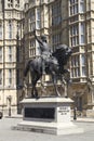 Richard Coeur de Lion is a Grade II listed equestrian statue of the 12th-century English monarch Royalty Free Stock Photo