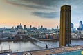 Amazing Sunset panorama from Tate modern Gallery to city of London, England, Great Britain Royalty Free Stock Photo