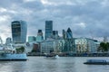 LONDON, ENGLAND - JUNE 15 2016: Amazing Sunset Skyline of London From Tower Bridge, United Kingdom Royalty Free Stock Photo