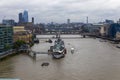 London, England - 8 June 2019: HMS Belfast at her London berth Royalty Free Stock Photo