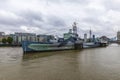 London, England - 8 June 2019: HMS Belfast at her London berth Royalty Free Stock Photo