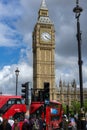 LONDON, ENGLAND - JUNE 16 2016: Houses of Parliament with Big Ben, Westminster Palace, London, Great Britain Royalty Free Stock Photo