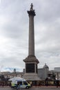 Nelson`s Column at Trafalgar Square, City of London, England, Great Britain Royalty Free Stock Photo