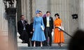 LONDON, ENGLAND - JUNE 03 2022: Princess Eugenie of York, Princess Beatrice of York, Edoardo Mapelli Mozzi and Jack Brooksbank