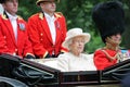 London, England - June 13, 2015: Queen Elizabeth II & Prince Philip for trooping the colour 2015 stock, photo, photograph, image, Royalty Free Stock Photo