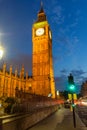 LONDON, ENGLAND - JUNE 16 2016: Sunset view of Houses of Parliament and Big Ben, Westminster palace, London, England Royalty Free Stock Photo