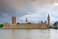 LONDON, ENGLAND - JUNE 16 2016: Sunset view of Houses of Parliament, Westminster palace, London, England Royalty Free Stock Photo