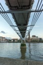 LONDON, ENGLAND - JUNE 17 2016: Twilight on Tate Modern Gallery, Thames River and Millennium Bridge, London Royalty Free Stock Photo