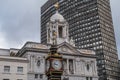 Little Ben Clock and Victoria Palace Theatre, London, England Royalty Free Stock Photo