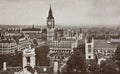 london in england and house of parlament in the 1950s Royalty Free Stock Photo