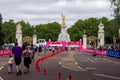 London/England - May 26 2019: A landscape portrait of people running to the finish line of the Vitality London 10k fundraiser run