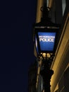 LONDON, ENGLAND Metropolitan Police Sign at night