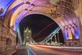 London, England - Night shot of the world famous colorful Tower Royalty Free Stock Photo