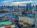 View at oane part of city London at dusk time