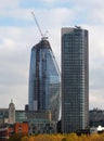 The city of london south bank showing current construction Royalty Free Stock Photo