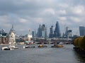 London, England - November 03, 2017: River barges on the thames