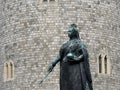 LONDON , ENGLAND- OCTOBER, 4 2017 close up shot of the queen victoria statue outside windsor castle Royalty Free Stock Photo