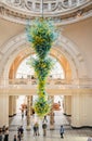 Grand entrance to Victoria and Albert Museum at South Kensington. Founded in 1852. Chandelier by Dale Chihulu