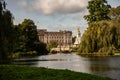 View on Buckingham Palace from St. James Park in London Royalty Free Stock Photo