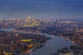 London, England - Panoramic skyline view of east London with the Royalty Free Stock Photo