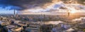 London, England - Panoramic skyline view of south London at sunset Royalty Free Stock Photo