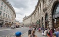 LONDON, ENGLAND - 08/21/2019: People walking shopping on Regent Street near Piccadilly Circus Royalty Free Stock Photo