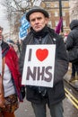 The NHS In Crisis demonstration, in central London, in protest of underfunding and privatisation in the NHS.