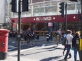 London, England - September 28 2015 : Exterior facade of Pret A Manger at Tottenham Court Road