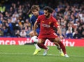 Marcos Alonso and Mohamed Salah Royalty Free Stock Photo