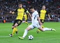 Sokratis Papastathopoulos and Heung-Min Son